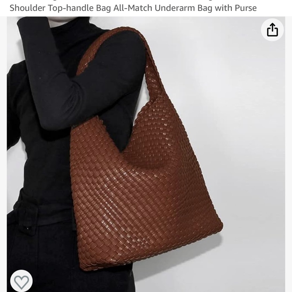 Vegan leather hand woven tote bag brand new